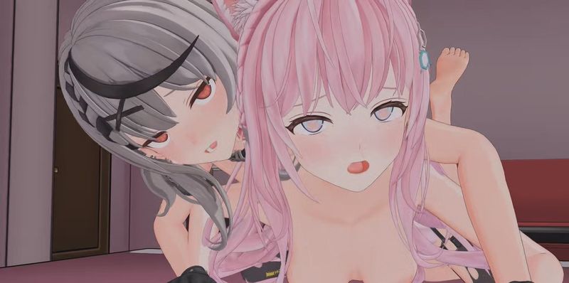 [えろえろMMD頑張るマン ]ky娘和cl碳的后背位睡姿|kyちゃん、clたんのラブラブ寝バック